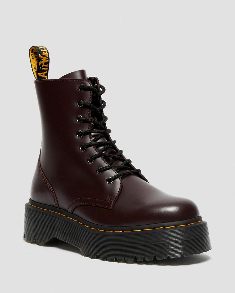 Botas Plataforma Dr Martens Jadon Smooth Cuero Mujer Vino | MX 535BEX